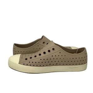 Native Shoes Unisex M7 W9 Tan Bone Jefferson Slip On Sneaker Perforated P2-84